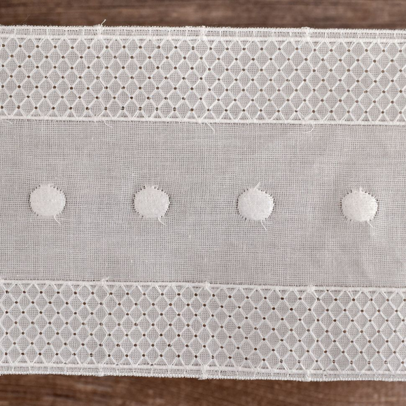 Шитье-вышивка на батисте, прошва, 90 мм, цвет белый