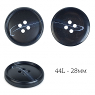 Пуговицы пластик TBY J.1853 цв.08 синий 44L-28мм, 4 прокола, 36 шт