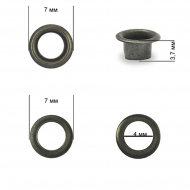 Люверсы сталь TBY.2510 №2 (? 4мм, h 3,7мм) цв. оксид уп. 1000шт
