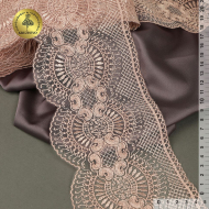 Кружево на сетке KRUZHEVO арт.TR.2118 шир.120мм цв.розовый уп.13,5м