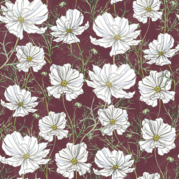 Ткань для пэчворка PEPPY Полевые Цветы 135 г/м? 100% хлопок цв.ПЦ-11 красный уп.50х50 см Ткань для пэчворка PEPPY Полевые Цветы 135 г/м? 100% хлопок цв.ПЦ-11 красный уп.50х50 см