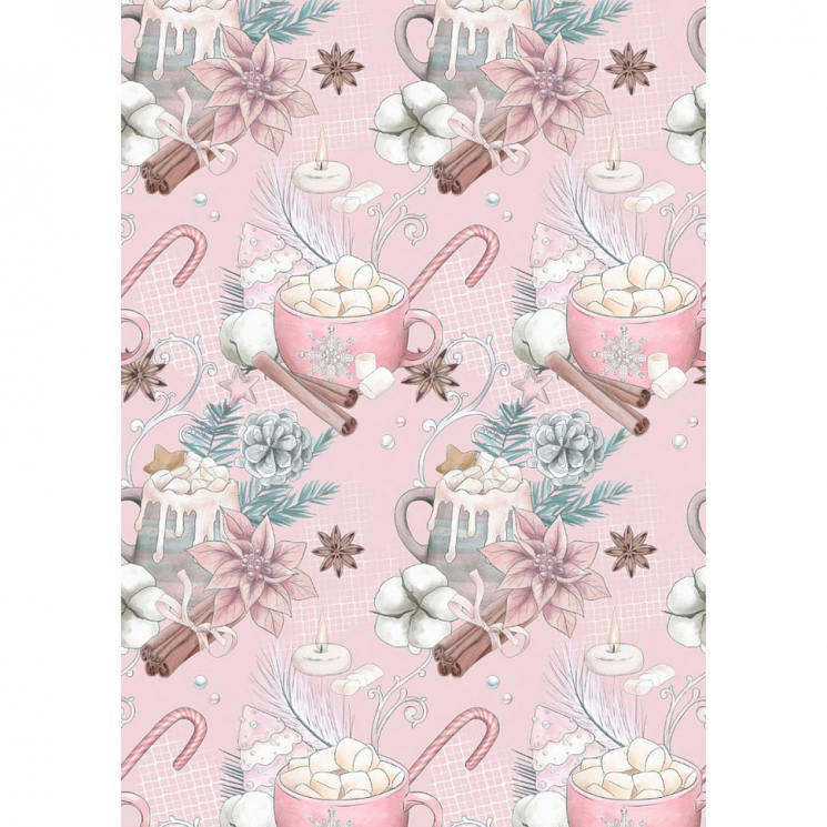 Ткань для пэчворка PEPPY Новогоднее Волшебство 135 г/м? 100% хлопок цв.НВ-05 розовый уп.50х50 см