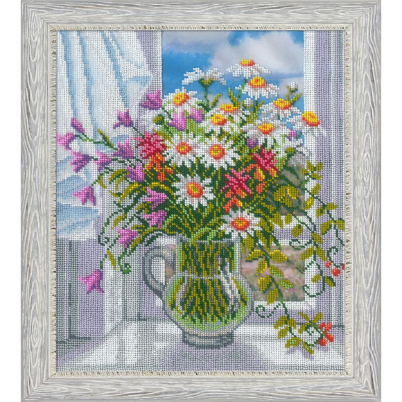 Набор для вышивания бисером РУССКАЯ ИСКУСНИЦА арт.1024 Окно в лето 32х27 см