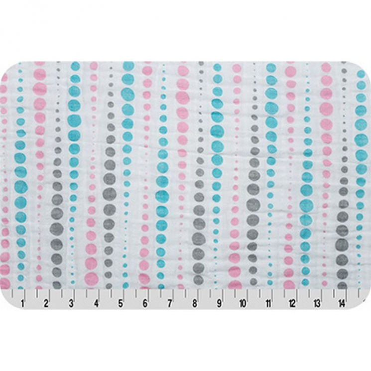 Ткань для пэчворка PEPPY Embrace (марлевка) 120 г/м? 100% хлопок цв.dotstripe paris, silver, topaz уп.100х125 см