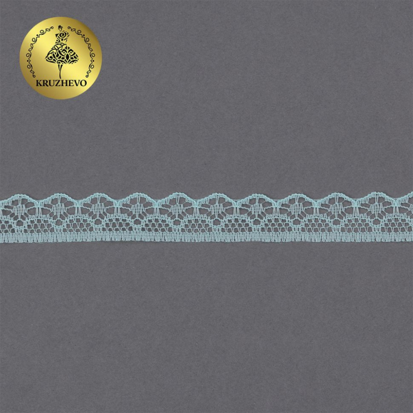 Кружево-трикотаж KRUZHEVO арт.TBY 150-2 шир.12мм цв.08 мята, уп.27,4м
