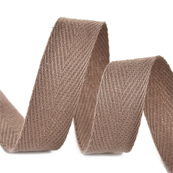 Тесьма киперная 10 мм хлопок 2,5г/см арт.TBY.CT10293 цв.F293 т.бежевый уп.5м