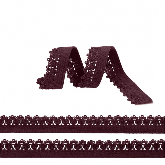 Резинка TBY бельевая ажурная 12мм арт.RB01254S цв.S254 фиолетовый уп.100м