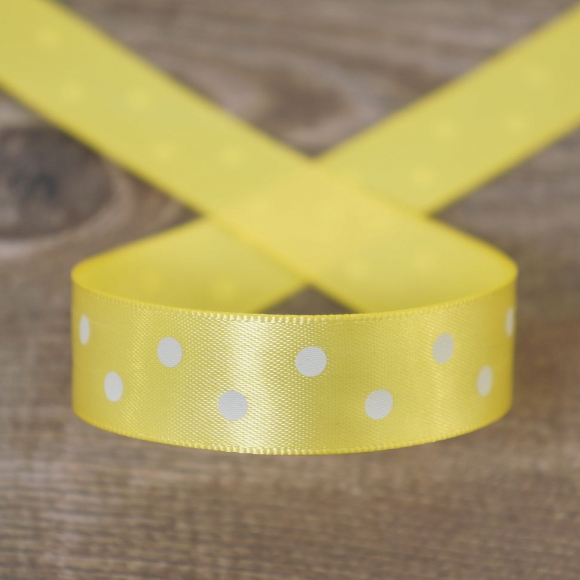 Лента атласная на картонной мини-катушке "Горошек"