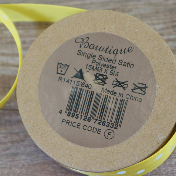 Лента атласная на картонной мини-катушке "Горошек"