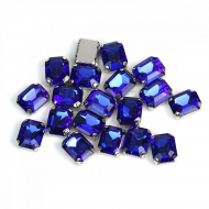Стразы пришивные в цапах стекло TBY арт.MS.218.U цв.ультрамарин 8х10 мм уп.50 шт