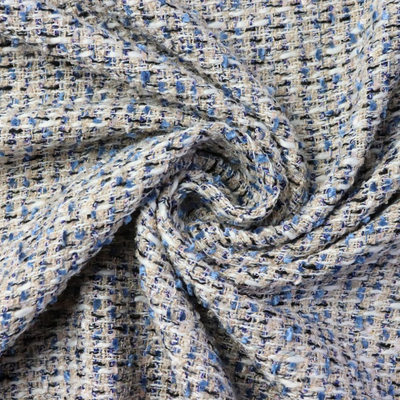 Ткань Твид Шанель 400 г кв.м 100% полиэстер шир.148 см арт.Р.19215.02 цв.02 мультиколор уп.25м