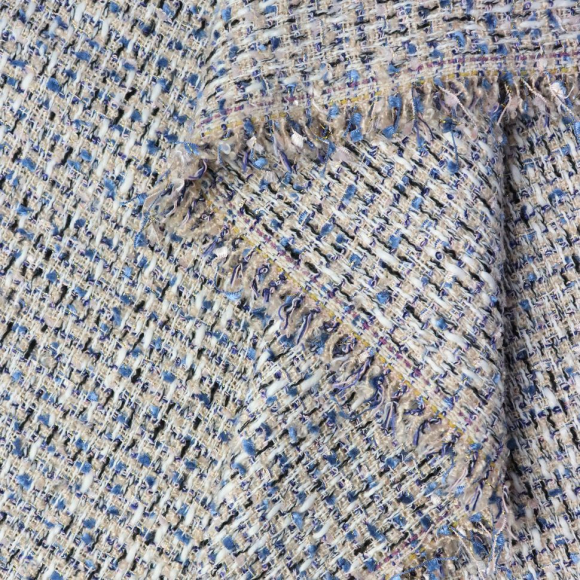 Ткань Твид Шанель 400 г кв.м 100% полиэстер шир.148 см арт.Р.19215.02 цв.02 мультиколор уп.25м