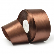 Лента атласная 38мм цв.3139 т.коричневый IDEAL уп.27,4 м