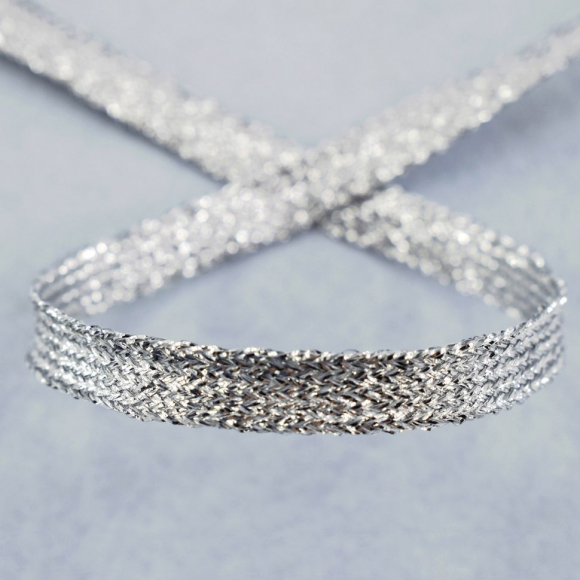 Тесьма PEGA тип декоративная люрексная, цвет серебряный, 7,5 мм