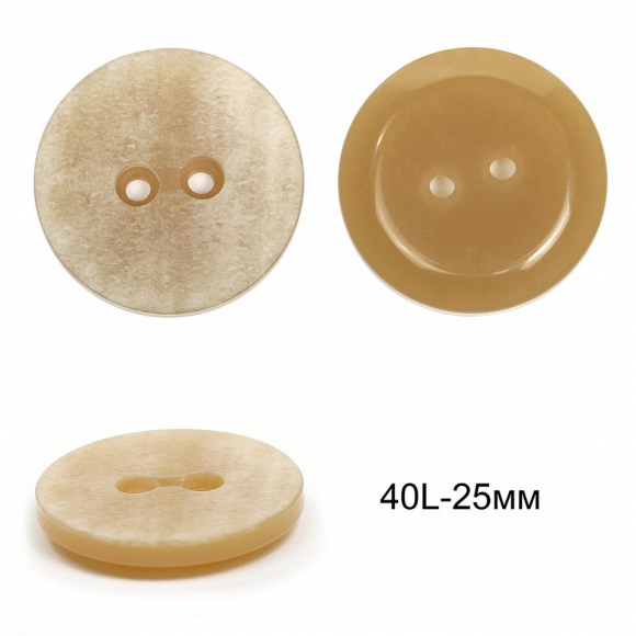 Пуговицы пластиковые TBY 2120 цв.1 бежевый 40L-25мм, 2 прокола,36шт