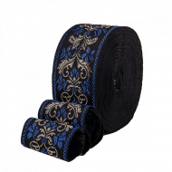 Лента отделочная жаккардовая арт.TBY.069 шир.75 мм цв. синий уп.25 м