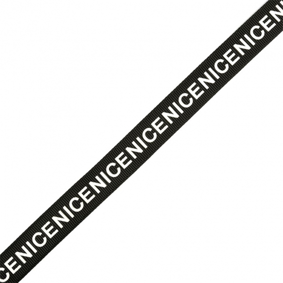 Лента репсовая с рисунком Nice арт.TBY.LDRW1505 шир.15мм цв.черный/белый уп.50м