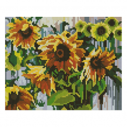 Набор Белоснежка для изготовления картин со стразами арт.БЛ.007-ST-PS Ноктюрн с подсолнухами 20х25см