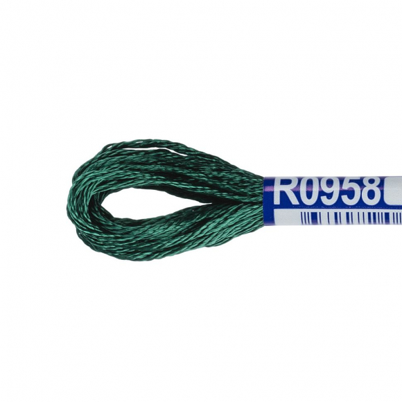 Нитки для вышивания Gamma мулине 100% вискоза 12 x 8 м цв.R0958 т.серо-зеленый