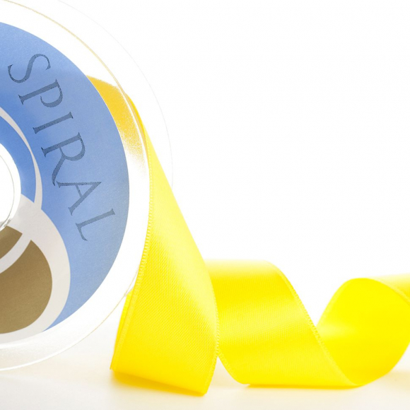 19074_Лента атласная двусторонняя SAFISA, 50 мм, 25 м, цвет 32, желтый 19074_Лента атласная двусторонняя SAFISA, 50 мм, 25 м, цвет 32, желтый