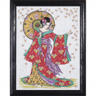 Набор для вышивания DESIGN WORKS арт.2740 Гейша в красном 30,5х40,5 см