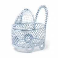 Колясочка Y-435/3 арт.КЛ22499 ажурная 4х3х5см металл цв.голубой