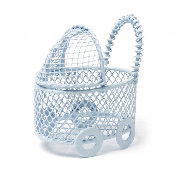 Колясочка Y-435/3 арт.КЛ22499 ажурная 4х3х5см металл цв.голубой