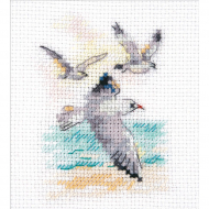 Набор для вышивания АЛИСА арт.0-221 Ветер с моря. Чайки 6х9 см Набор для вышивания АЛИСА арт.0-221 Ветер с моря. Чайки 6х9 см