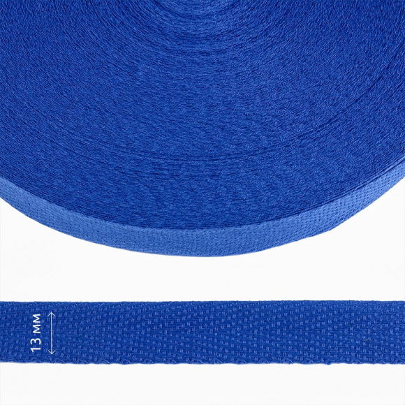 Тесьма киперная 13 мм хлопок 1,8г/см арт.12.2С-253К.13.171 цв.т.василек уп.50м