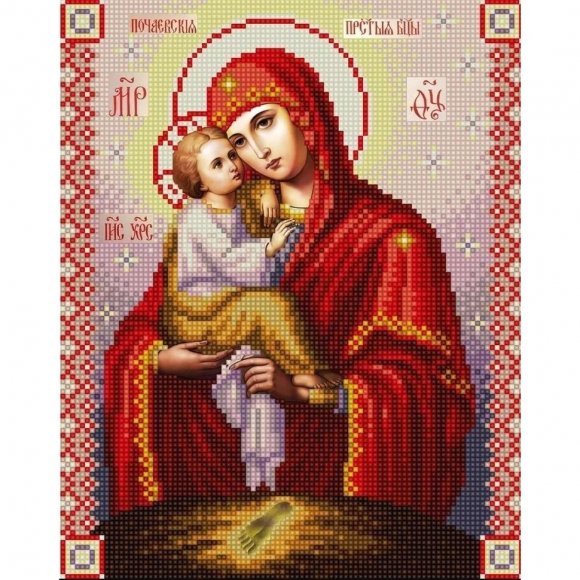 Рисунок на ткани (Бисер) КОНЁК арт. 9276 Богородица Почаевская 20х25 см