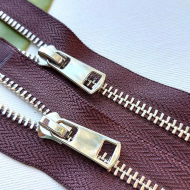 Молния мет. титан №5 никель два замка 110см D568 темно-коричневый