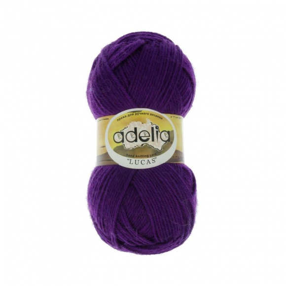 Пряжа ADELIA LUCAS (70% шерсть, 30% акрил) 5х100г/218м цв.16 яр.сиреневый Пряжа ADELIA LUCAS (70% шерсть, 30% акрил) 5х100г/218м цв.16 яр.сиреневый