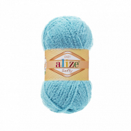 Пряжа для вязания Ализе Softy (100% микрополиэстер) 5х50г/115м цв.128 св.бирюза