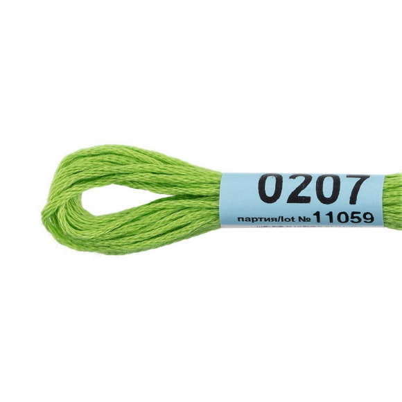 Нитки для вышивания Gamma мулине (0207-0819) 100% хлопок 24 x 8 м цв.0207 салатовый Нитки для вышивания Gamma мулине (0207-0819) 100% хлопок 24 x 8 м цв.0207 салатовый