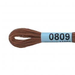 Нитки для вышивания Gamma мулине (0207-0819) 100% хлопок 24 x 8 м цв.0809 коричневый