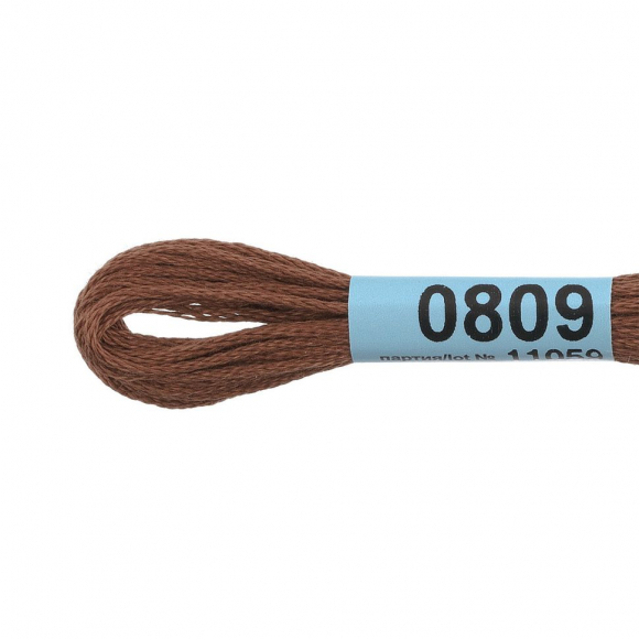 Нитки для вышивания Gamma мулине (0207-0819) 100% хлопок 24 x 8 м цв.0809 коричневый