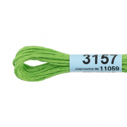 Нитки для вышивания Gamma мулине (3071-3172) 100% хлопок 24 x 8 м цв.3157 салатовый
