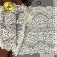 Кружево-стрейч KRUZHEVO арт.TBY.30257 шир.200мм цв.05 экрю уп.25м