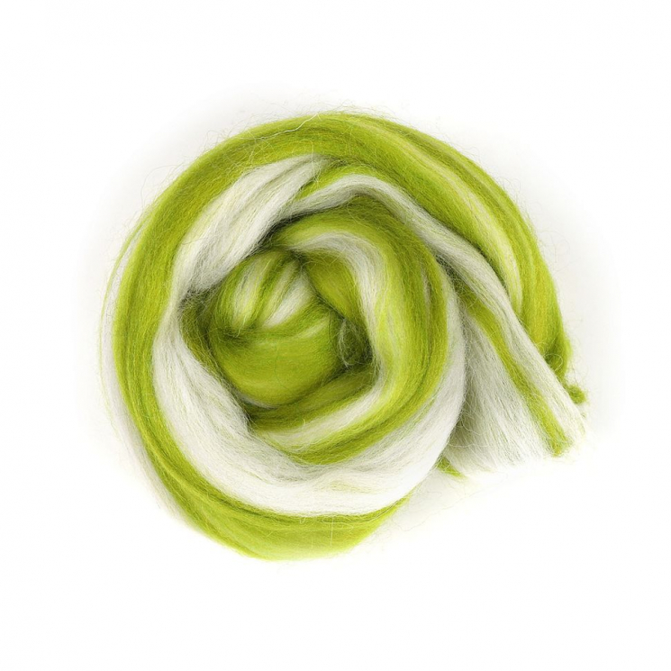 Шерсть для валяния ПЕХОРКА полутонкая шерсть (100%шерсть) 50г цв.342 св.горох