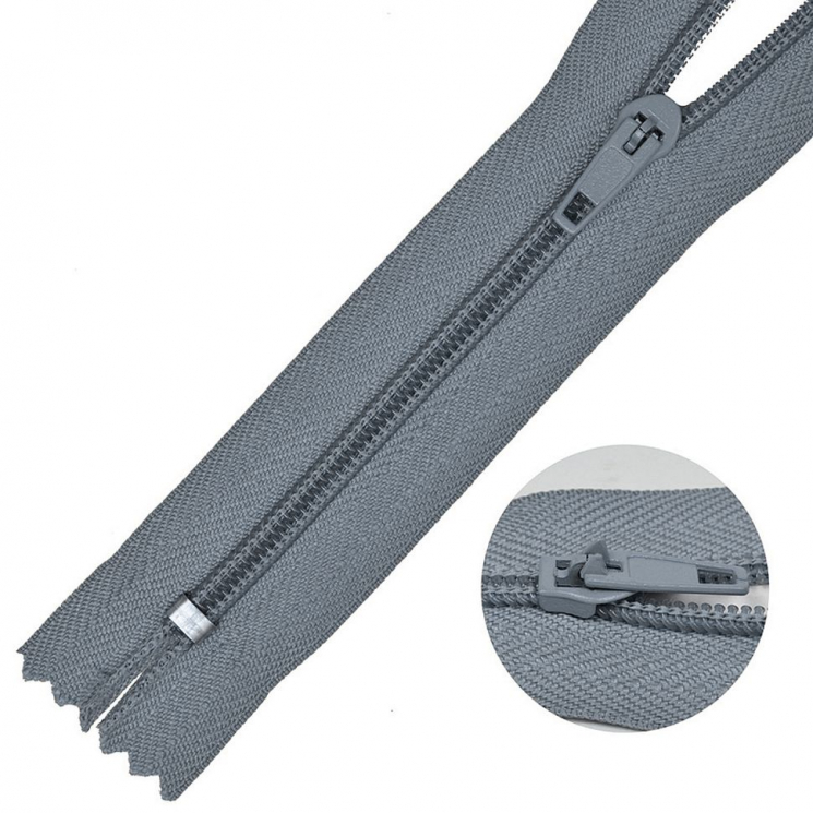 Молния MaxZipper брючная №4 замок полуавтомат, 20см н/р цв.F319 серый уп.100шт