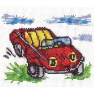 Набор для вышивания KLART арт. 8-058 Веселая машинка 14,5х11,5 см