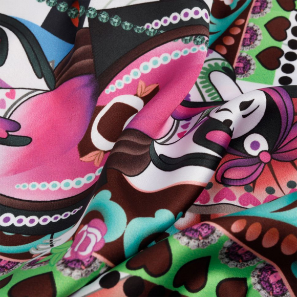 Ткань шелк Армани креп 90 г/м? 97% полиэстер, 3% лайкра шир.148 см арт.T.0266.6 цв.06 коричневый рул.25м