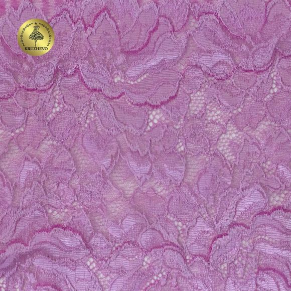 Кружево-стрейч KRUZHEVO арт.TBY.OG08 шир.235мм цв.розовый уп.10м