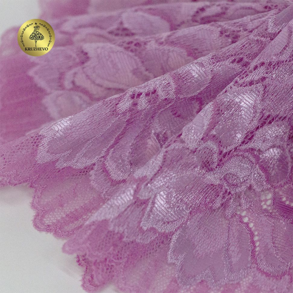 Кружево-стрейч KRUZHEVO арт.TBY.OG08 шир.235мм цв.розовый уп.10м