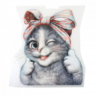 Термотрансфер арт.TBY.1234 Котик 12,7х15см, уп.10шт