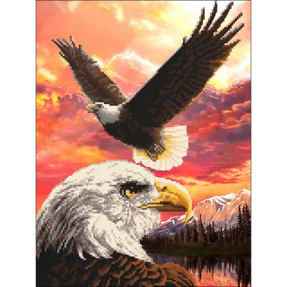 166080_Картина стразами "Белоголовые орланы" 166080_Картина стразами "Белоголовые орланы"