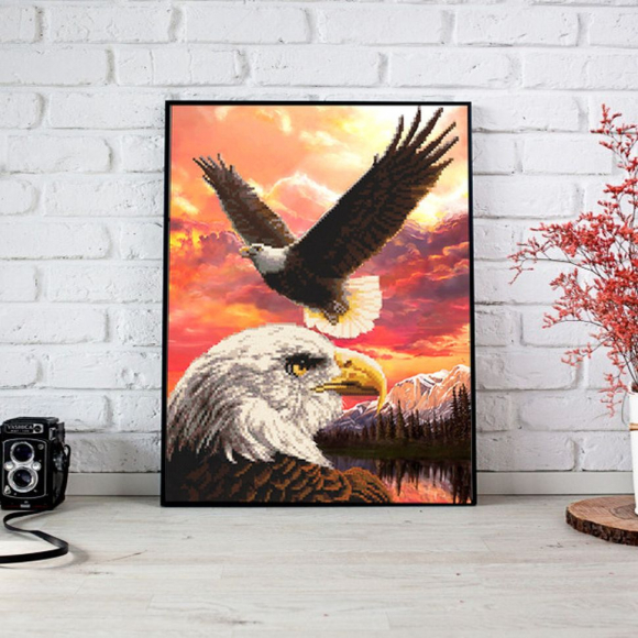 166080_Картина стразами "Белоголовые орланы" 166080_Картина стразами "Белоголовые орланы"