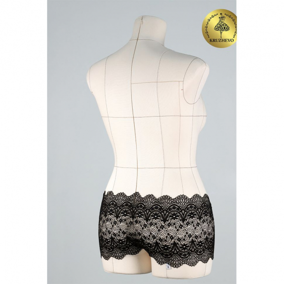 Кружево-стрейч KRUZHEVO арт.TBY 8012 шир.180мм цв.2 черный уп.3м Кружево-стрейч KRUZHEVO арт.TBY 8012 шир.180мм цв.2 черный уп.3м