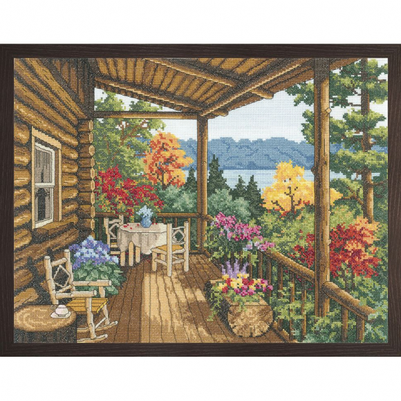 Набор для вышивания JANLYNN арт.032-0100 Крытая веранда дома 40х30 см