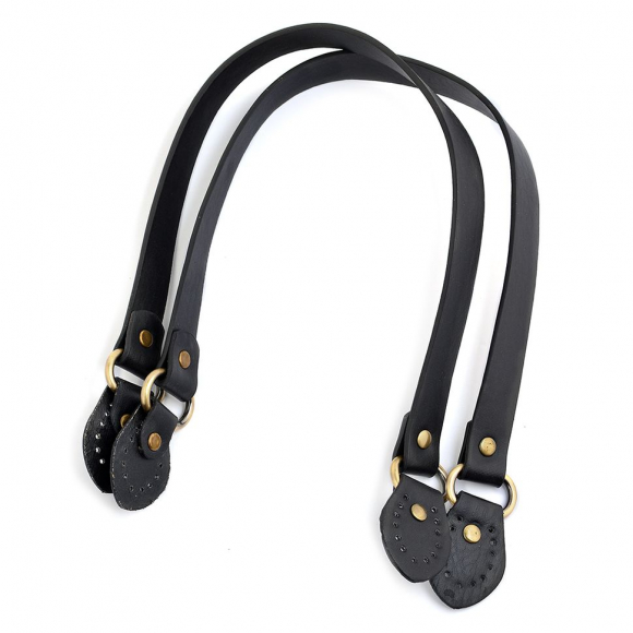 Ручка для сумки, арт.МН-01951-1, иск. кожа , длина 47см, цв.черный, уп.2шт